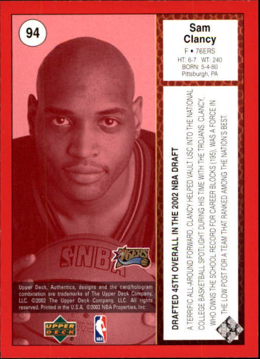 2002/2003 Authentics (Upper Deck) Basketball - Picture 190 of 374