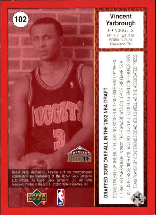 2002/2003 Authentics (Upper Deck) Basketball - Picture 176 of 374