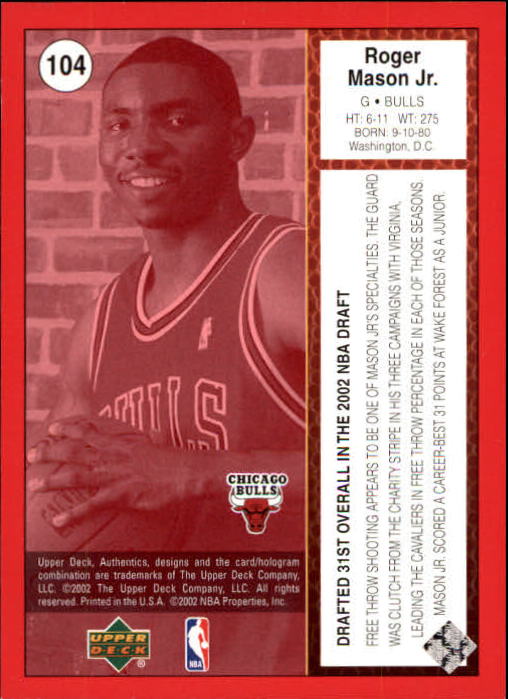 2002/2003 Authentics (Upper Deck) Basketball - Picture 172 of 374