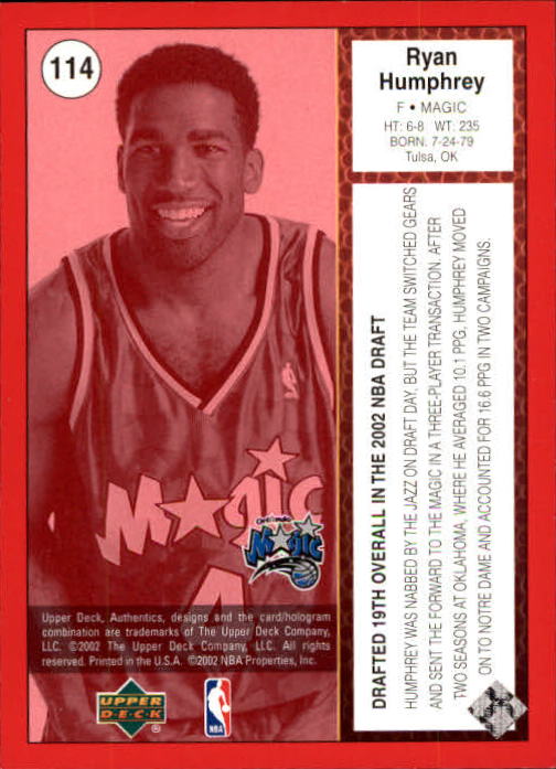 2002/2003 Authentics (Upper Deck) Basketball - Picture 158 of 374