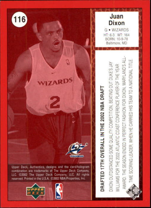 2002/2003 Authentics (Upper Deck) Basketball - Picture 154 of 374