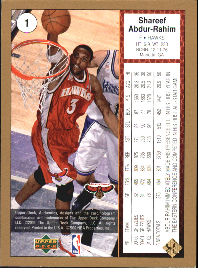 2002/2003 Authentics (Upper Deck) Basketball - Picture 132 of 374