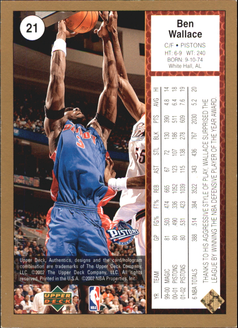 2002/2003 Authentics (Upper Deck) Basketball - Picture 104 of 374