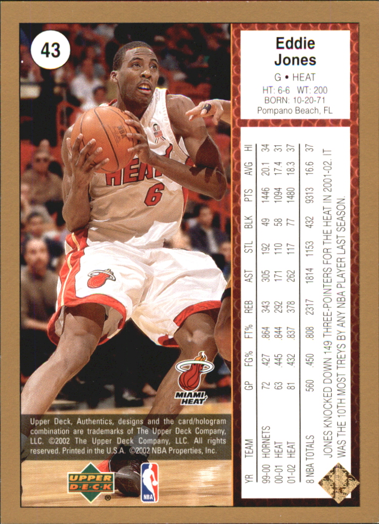 2002/2003 Authentics (Upper Deck) Basketball - Picture 84 of 374