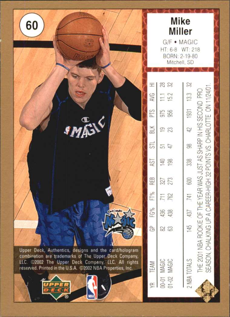 2002/2003 Authentics (Upper Deck) Basketball - Picture 65 of 374
