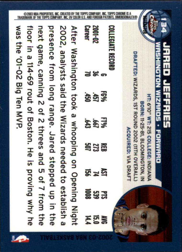 2002/2003 Topps Chrom Basketball Teil 2 parallele Refraktoren Karten - Bild 24 von 32