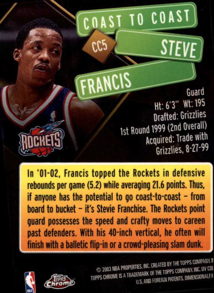 2002/2003 Topps Chrome Basketball Part 3 Insert Cards - Picture 7 of 47