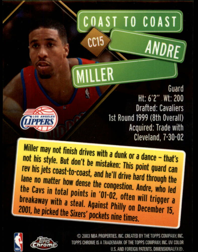 2002/2003 Topps Chrome Basketball Part 3 Insert Cards - Picture 13 of 47