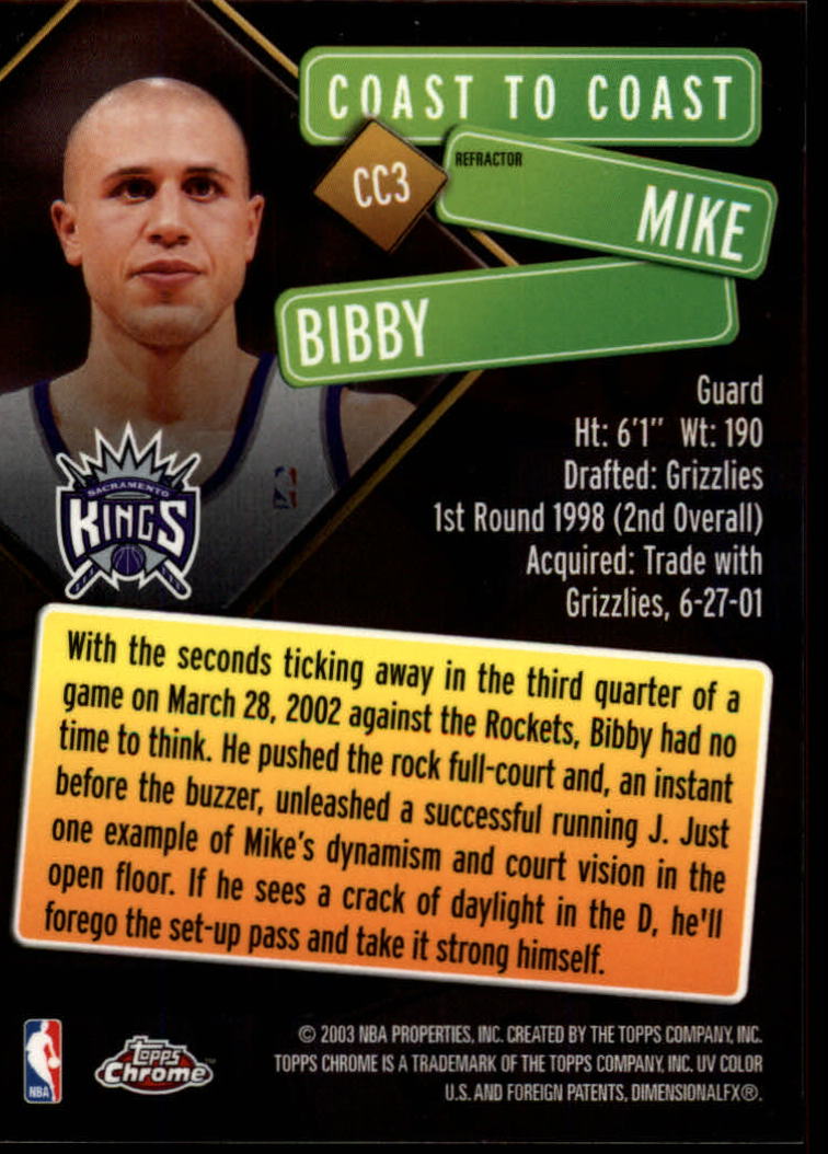 2002/2003 Topps Chrome Basketball Part 3 Insert Cards - Picture 25 of 47