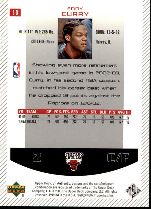 2002/2003 SP Authentic (Upper Deck) Basketball - Picture 289 of 307