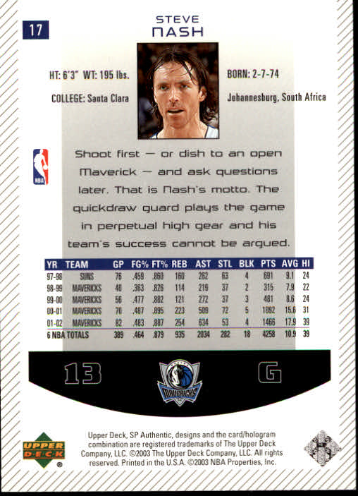 2002/2003 SP Authentic (Upper Deck) Basketball - Picture 275 of 307