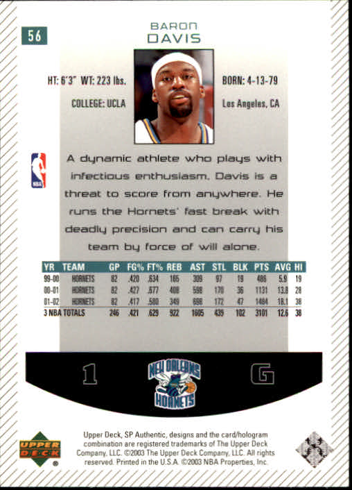 2002/2003 SP Authentic (Upper Deck) Basketball - Picture 197 of 307