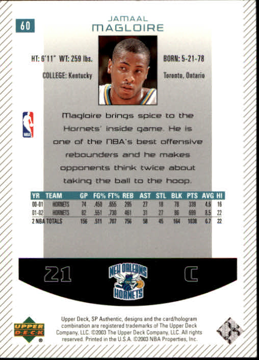 2002/2003 SP Authentic (Upper Deck) Basketball - Picture 189 of 307