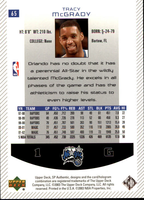 2002/2003 SP Authentic (Upper Deck) Basketball - Picture 179 of 307