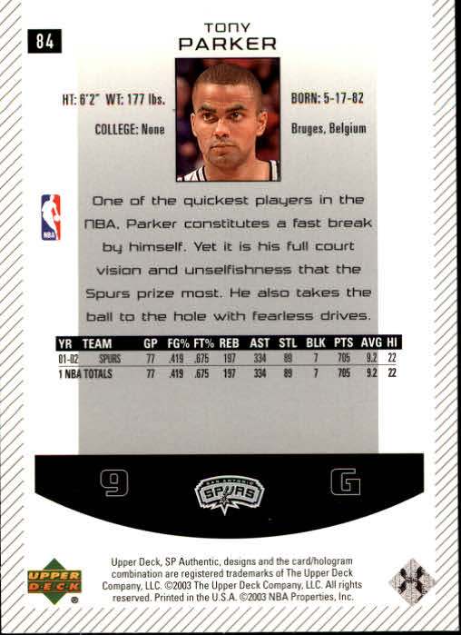 2002/2003 SP Authentic (Upper Deck) Basketball - Picture 141 of 307