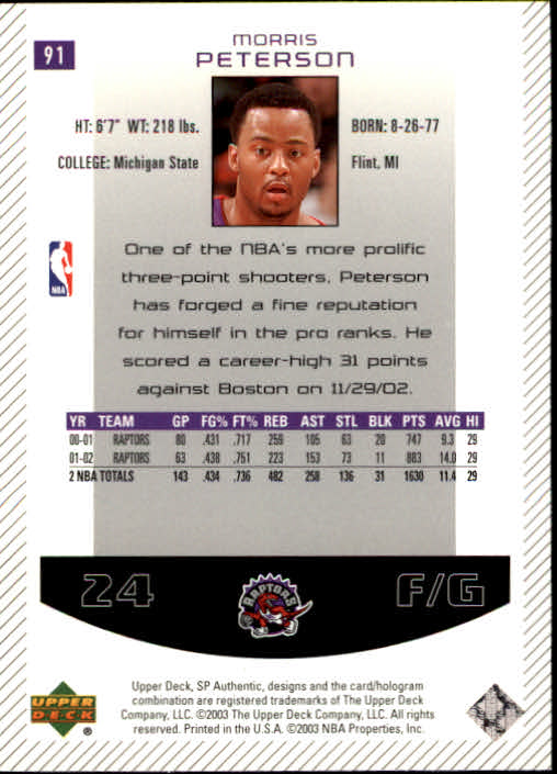 2002/2003 SP Authentic (Upper Deck) Basketball - Picture 127 of 307