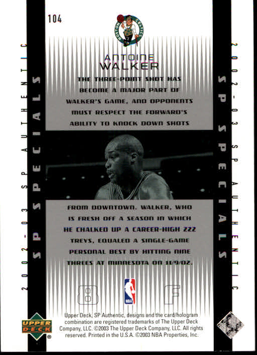 2002/2003 SP Authentic (Upper Deck) Basketball - Picture 103 of 307