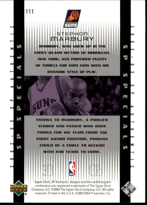 2002/2003 SP Authentic (Upper Deck) Basketball - Picture 91 of 307