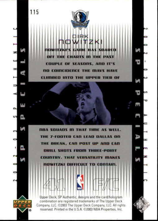 2002/2003 SP Authentic (Upper Deck) Basketball - Picture 87 of 307