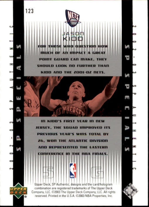 2002/2003 SP Authentic (Upper Deck) Basketball - Picture 81 of 307