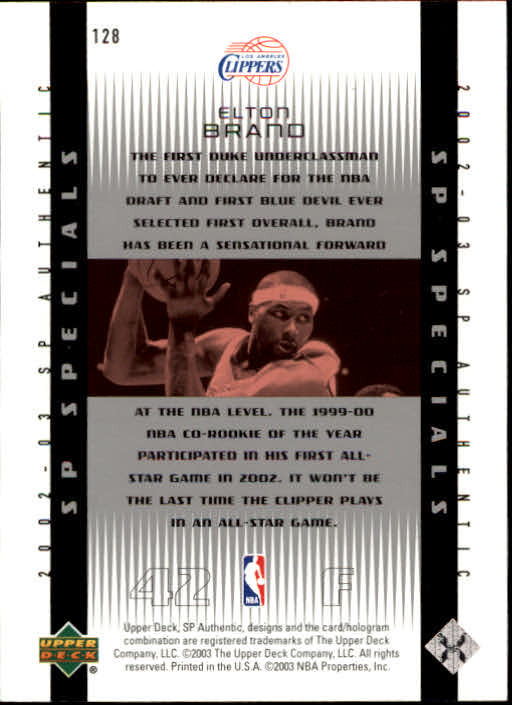 2002/2003 SP Authentic (Upper Deck) Basketball - Picture 73 of 307