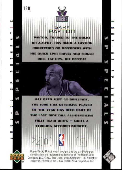 2002/2003 SP Authentic (Upper Deck) Basketball - Picture 69 of 307