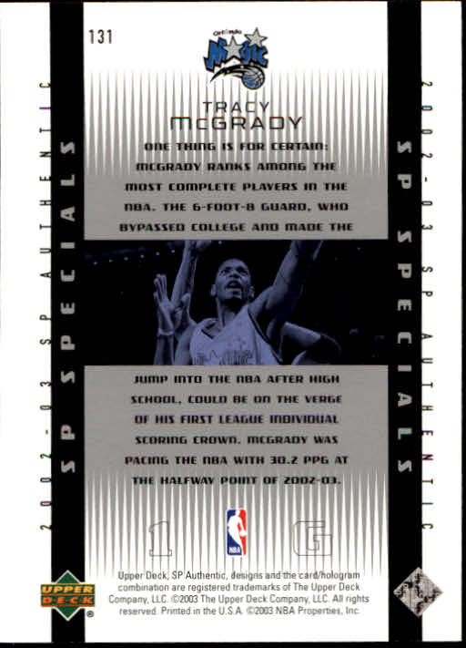 2002/2003 SP Authentic (Upper Deck) Basketball - Picture 67 of 307