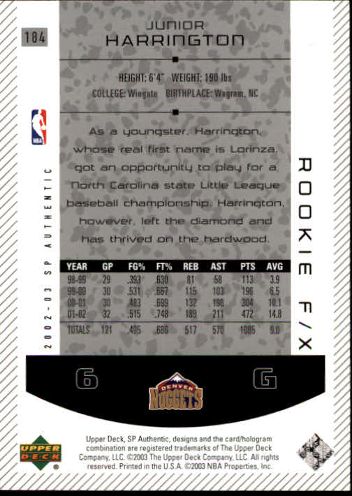2002/2003 SP Authentic (Upper Deck) Basketball - Picture 25 of 307