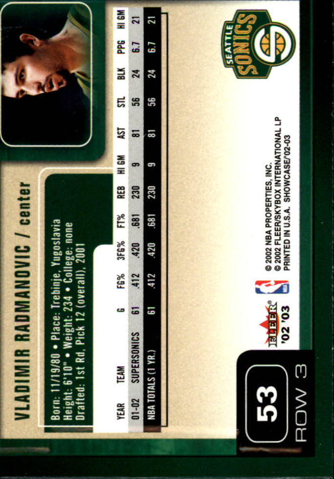 2002/2003 Fleer Showcase Basketball - Picture 105 of 213