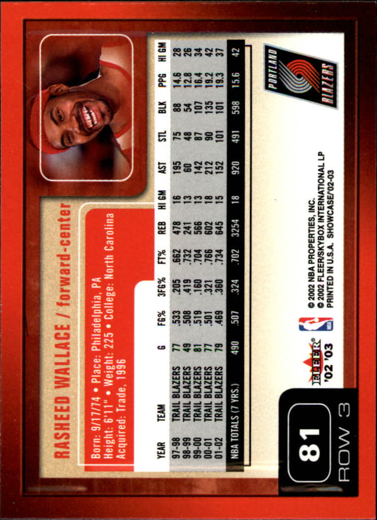 2002/2003 Fleer Showcase Basketball - Picture 161 of 213
