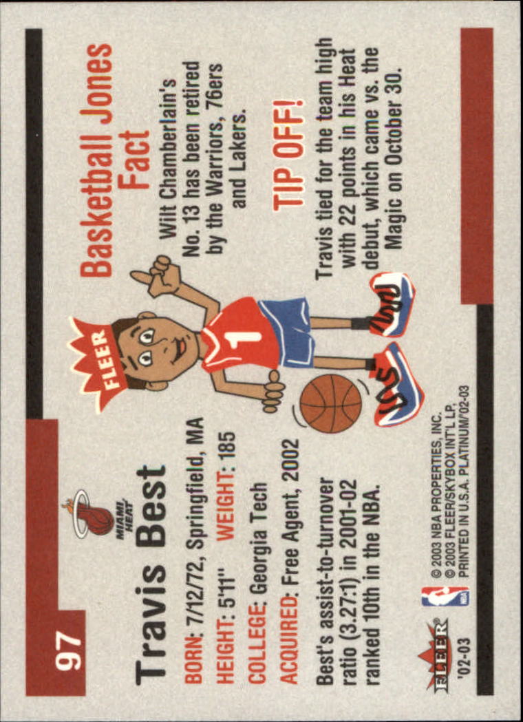 2002/2003 Fleer Platinum Basketball - Picture 335 of 362
