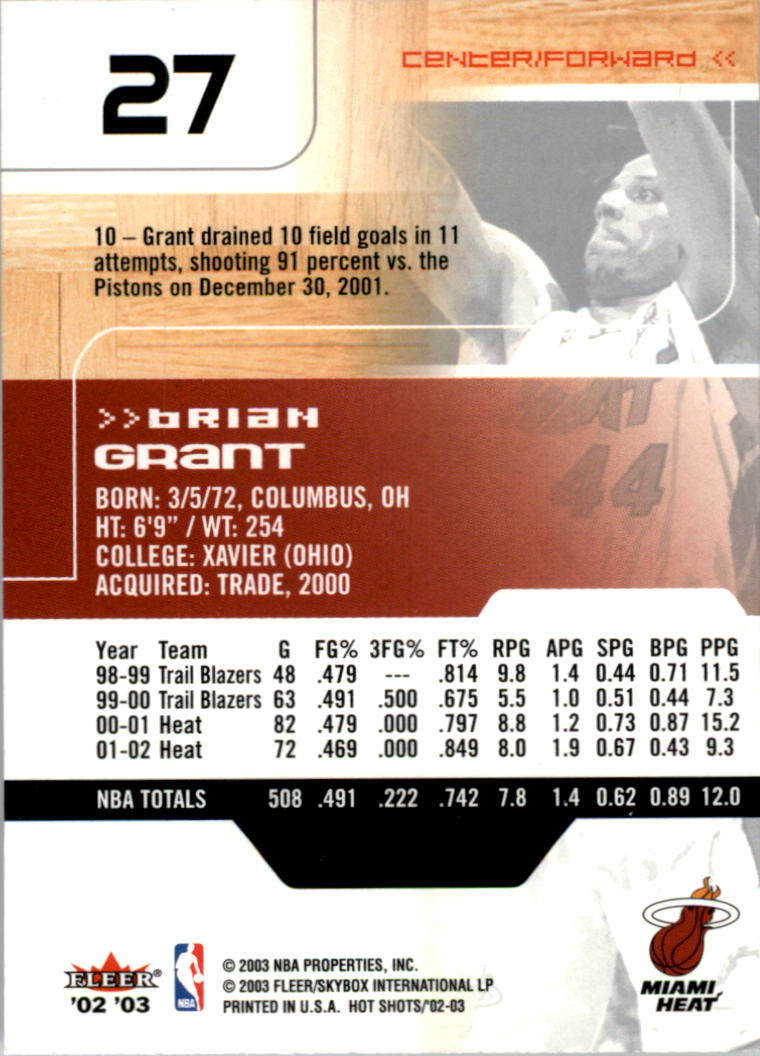 2002/2003 Fleer Hot Shots Basketball - Picture 11 of 83