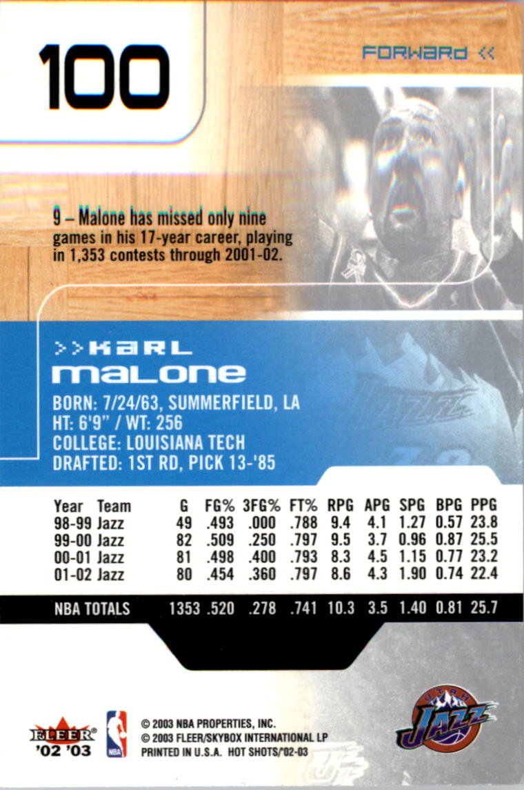 2002/2003 Fleer Hot Shots Basketball - Picture 47 of 83