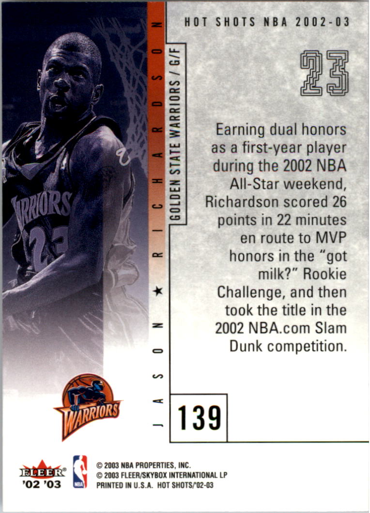 2002/2003 Fleer Hot Shots Basketball - Picture 61 of 83
