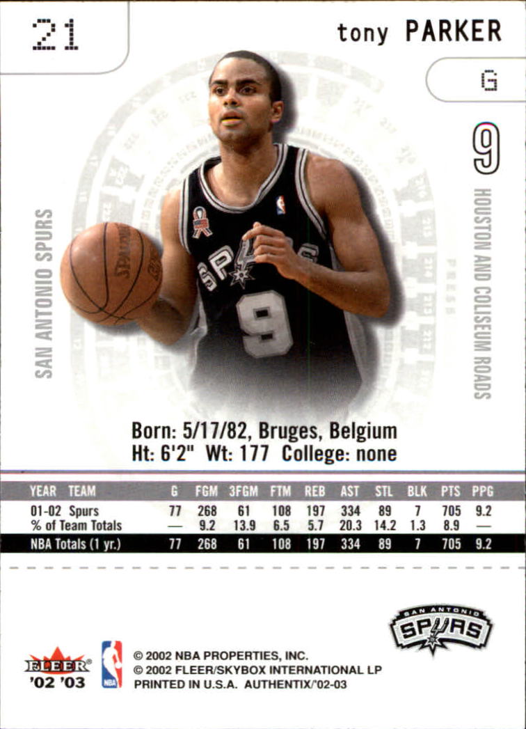 2002/2003 Fleer Authentix Basketball - Picture 9 of 68