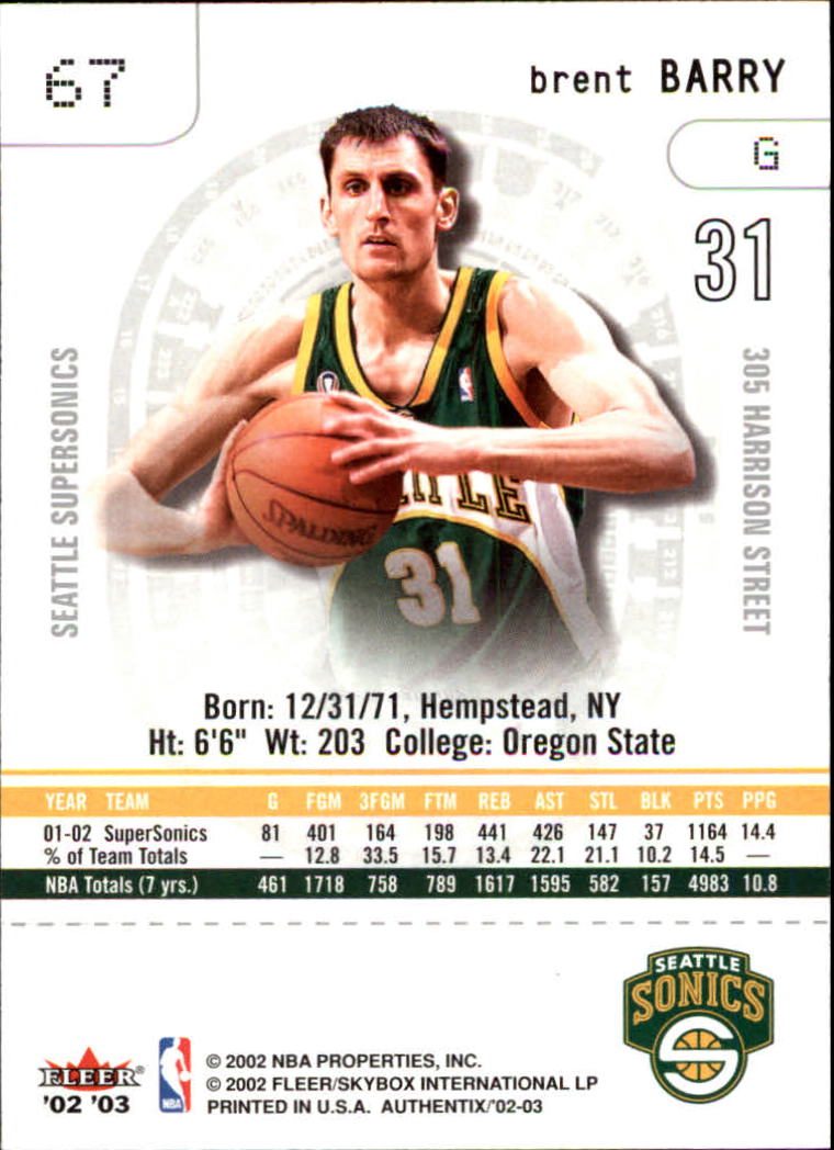 2002/2003 Fleer Authentix Basketball - Picture 27 of 68