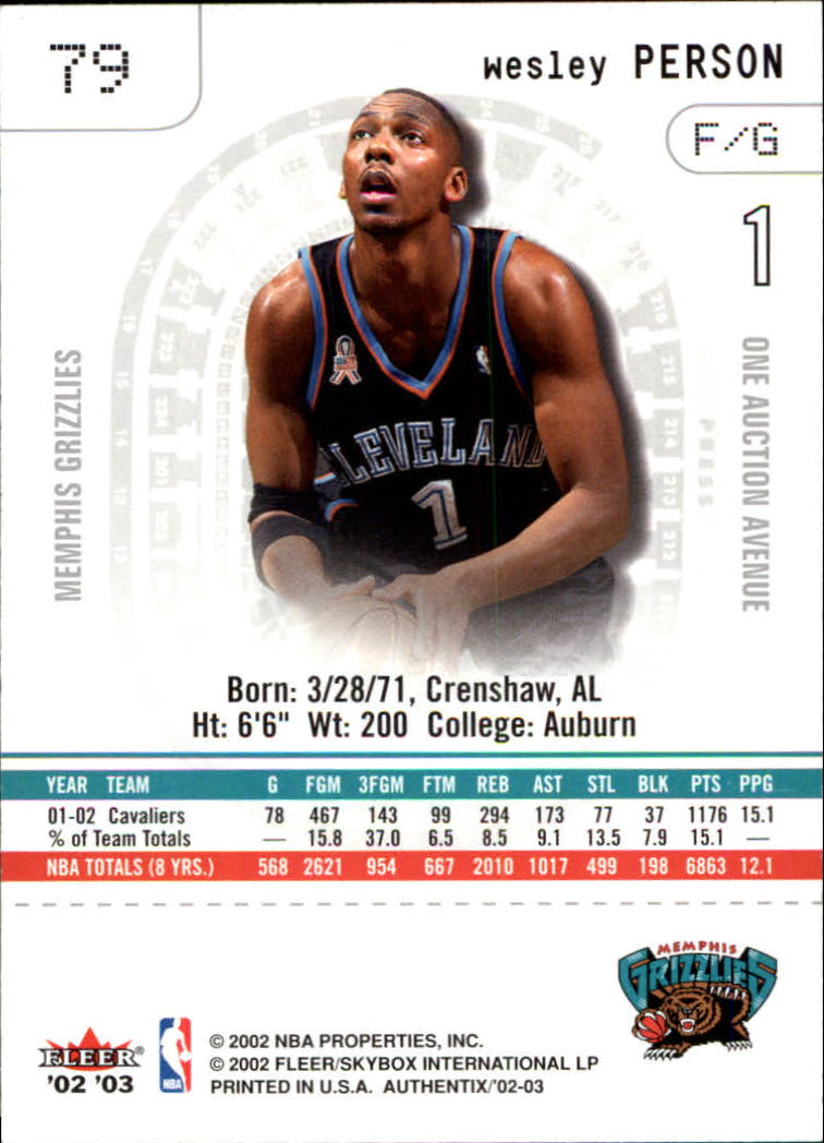 2002/2003 Fleer Authentix Basketball - Picture 33 of 68