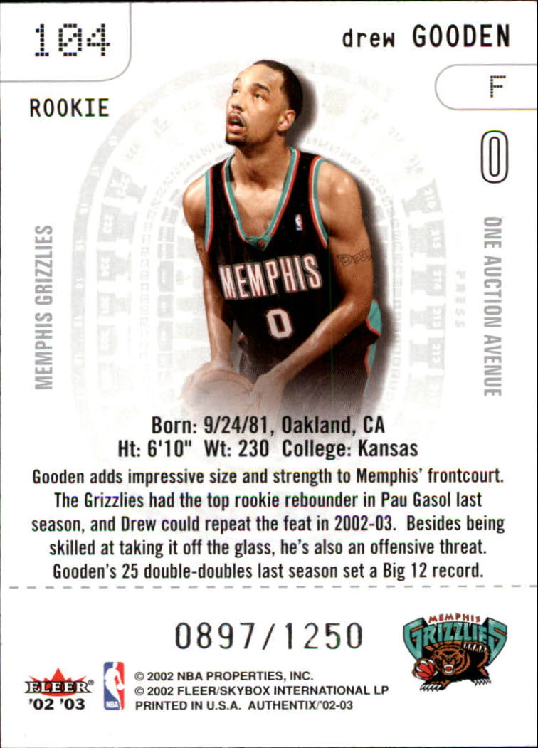 2002/2003 Fleer Authentix Basketball - Picture 47 of 68