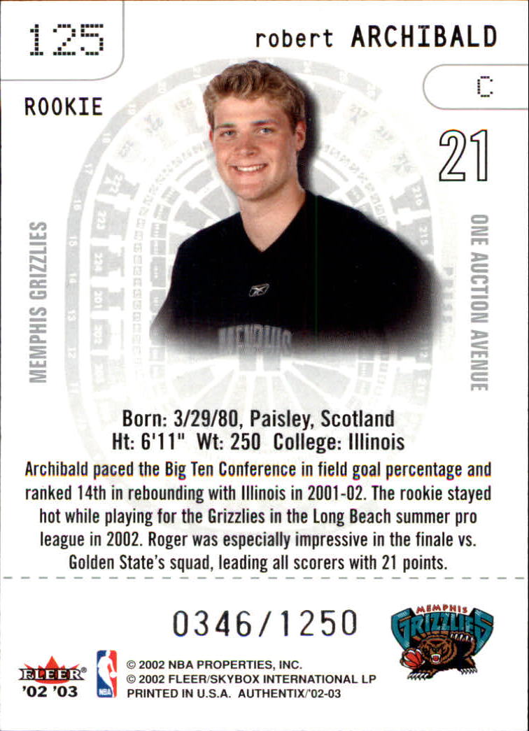 2002/2003 Fleer Authentix Basketball - Picture 53 of 68