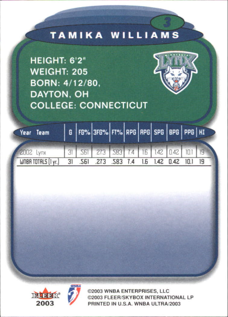 2003 Ultra WNBA (Fleer) Basketball - Picture 7 of 221