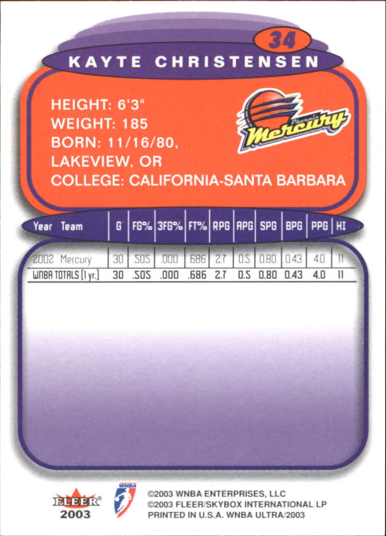 2003 Ultra WNBA (Fleer) Basketball - Picture 67 of 221