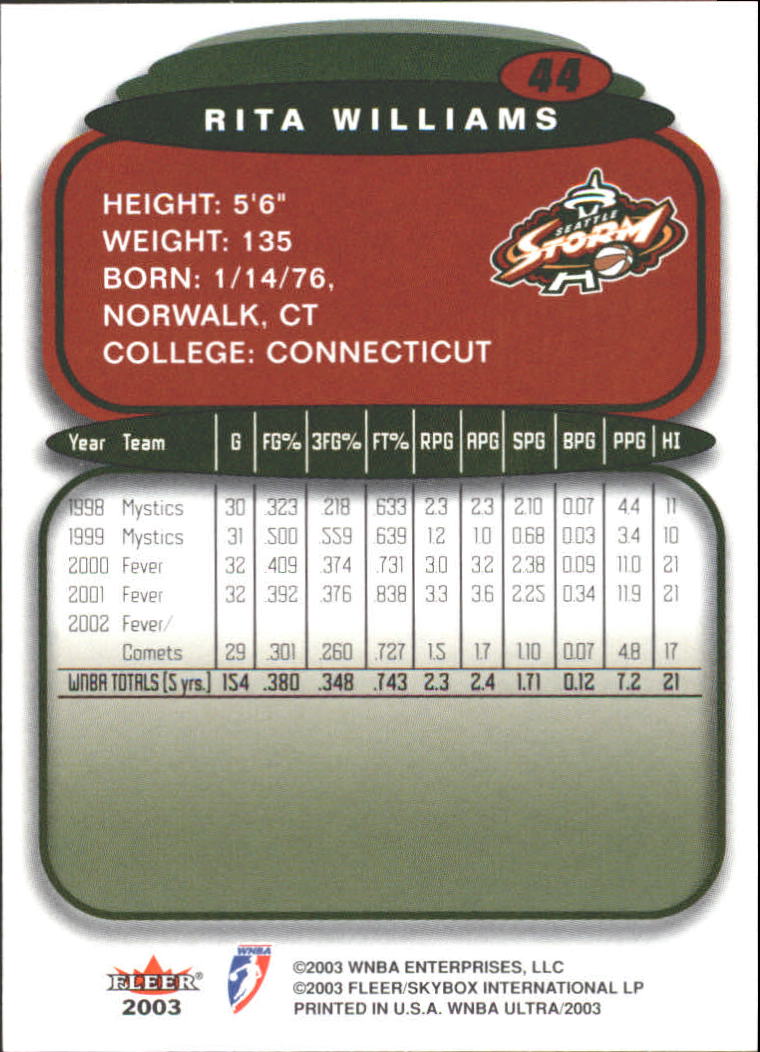2003 Ultra WNBA (Fleer) Basketball - Picture 87 of 221