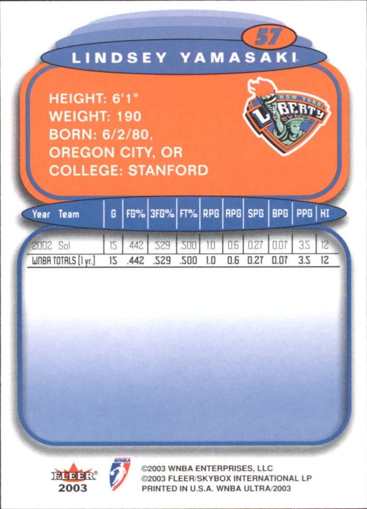 2003 Ultra WNBA (Fleer) Basketball - Picture 113 of 221