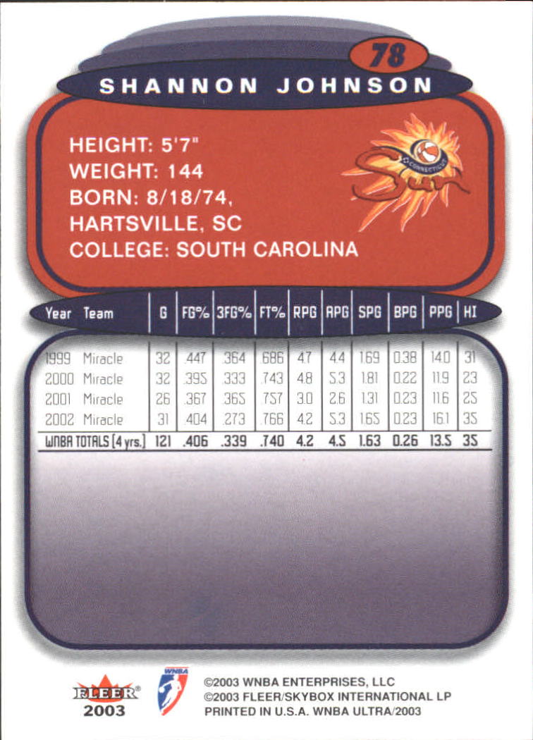 2003 Ultra WNBA (Fleer) Basketball - Picture 155 of 221