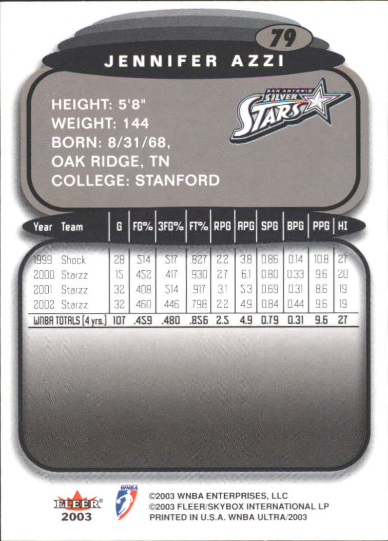2003 Ultra WNBA (Fleer) Basketball - Picture 157 of 221
