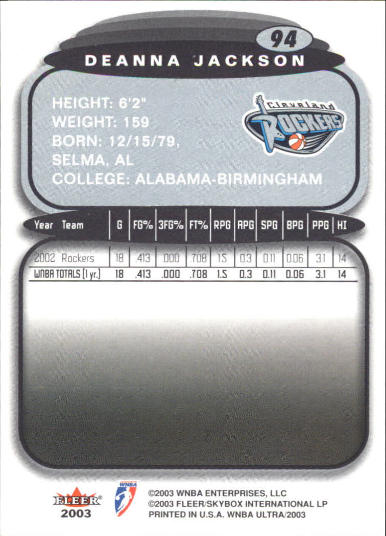 2003 Ultra WNBA (Fleer) Basketball - Picture 187 of 221