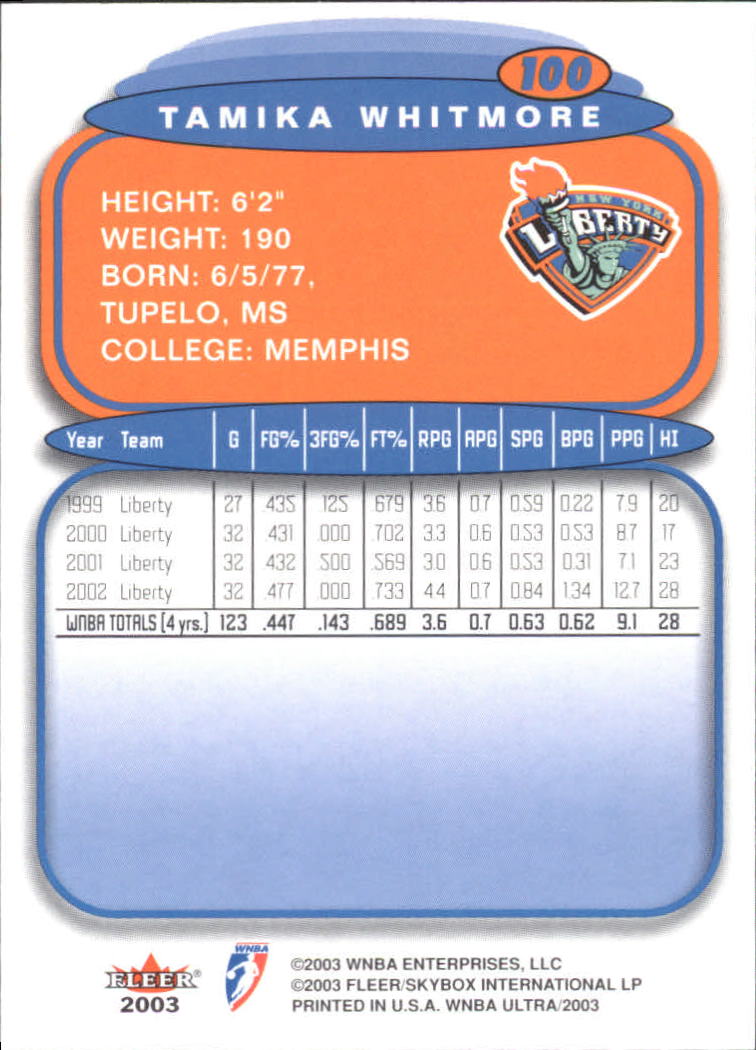 2003 Ultra WNBA (Fleer) Basketball - Picture 199 of 221