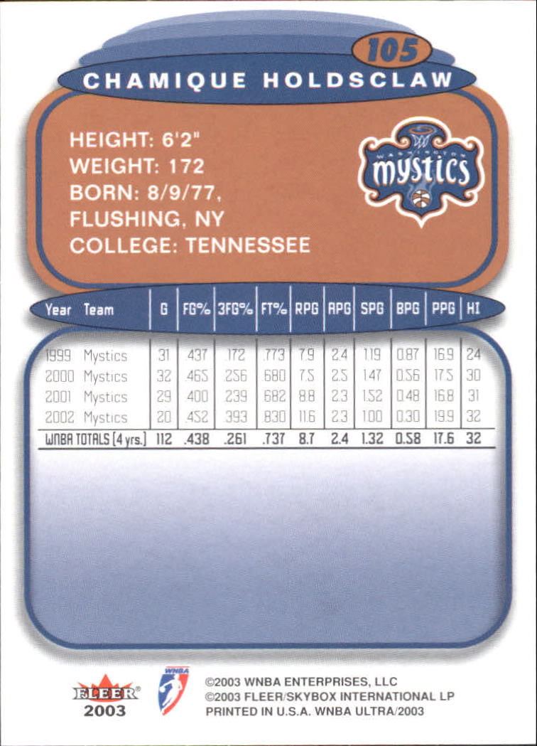2003 Ultra WNBA (Fleer) Basketball - Picture 209 of 221
