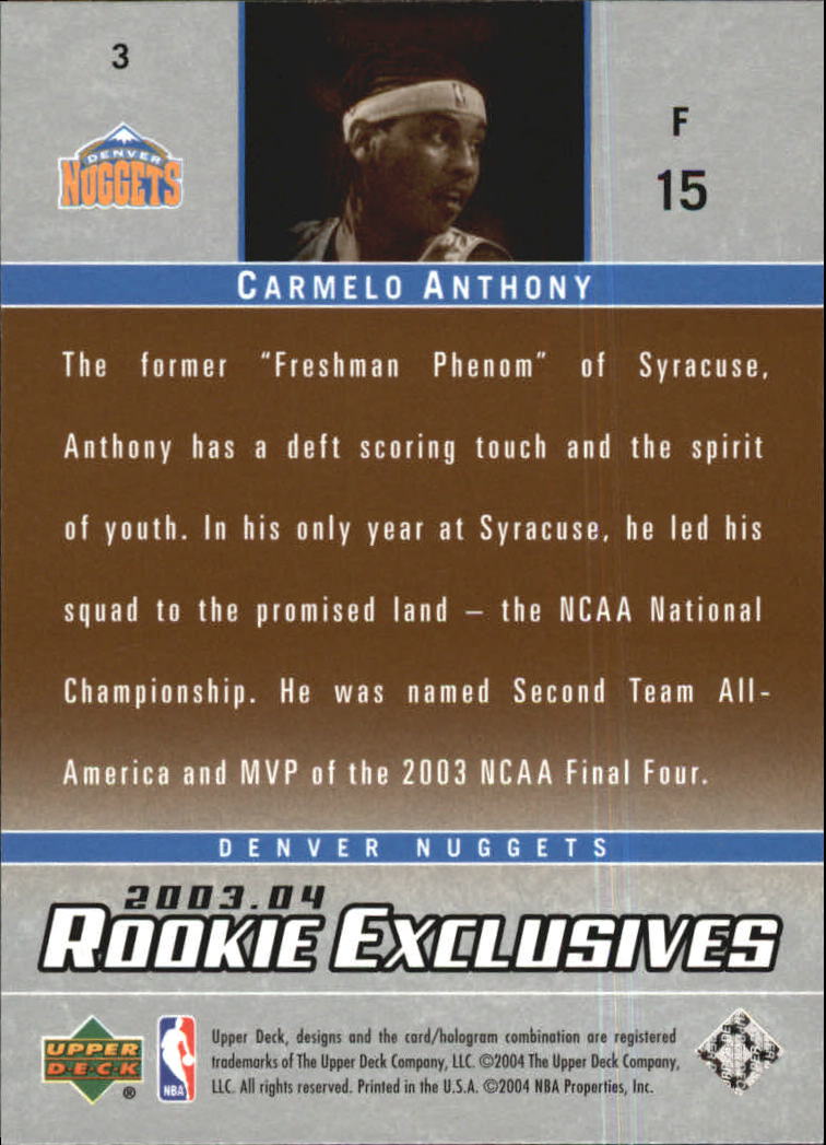 2003/2004 Rookie Exclusives (Upper Deck) Basketball - Picture 131 of 150