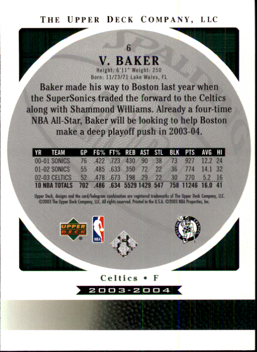 2003/2004 Standing O (Upper Deck) Basketball Part 1 Main Set - Picture 13 of 231